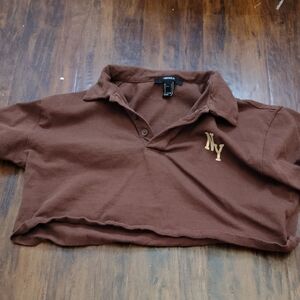 H&M Brown Kids Polo with Gold NY Logo